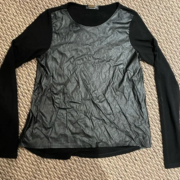 NEW Renee C. Faux leather front top - Picture 4 of 8